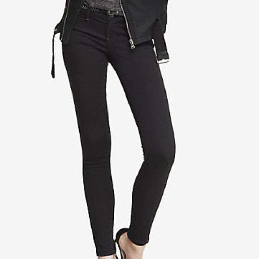 Express low rise black jean legging 00r
